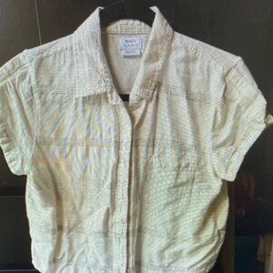 Ivory Short Sleeve Button-Up Shirt
